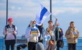 Young Russian activists protest against Russian invasion of Ukraine